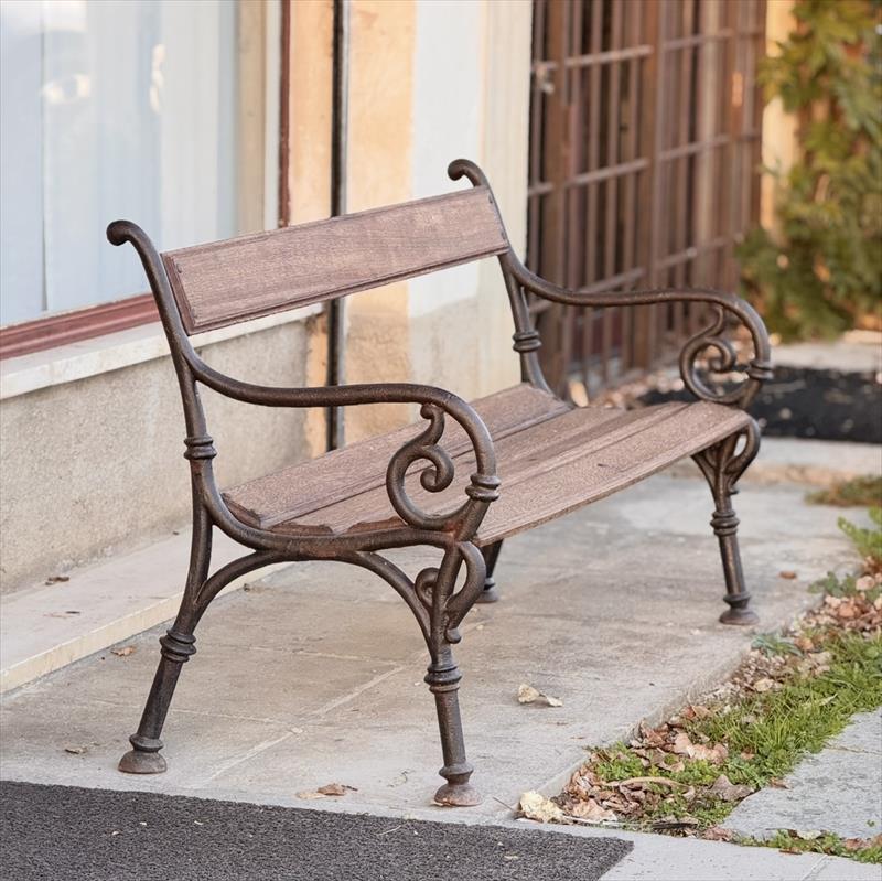 Bench from the late 19th century, a pocket of open air that weathers every season