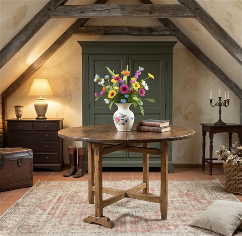 Antique Tuscan walnut table, late 18th – early 19th century, from the cellars of an old Chianti castle