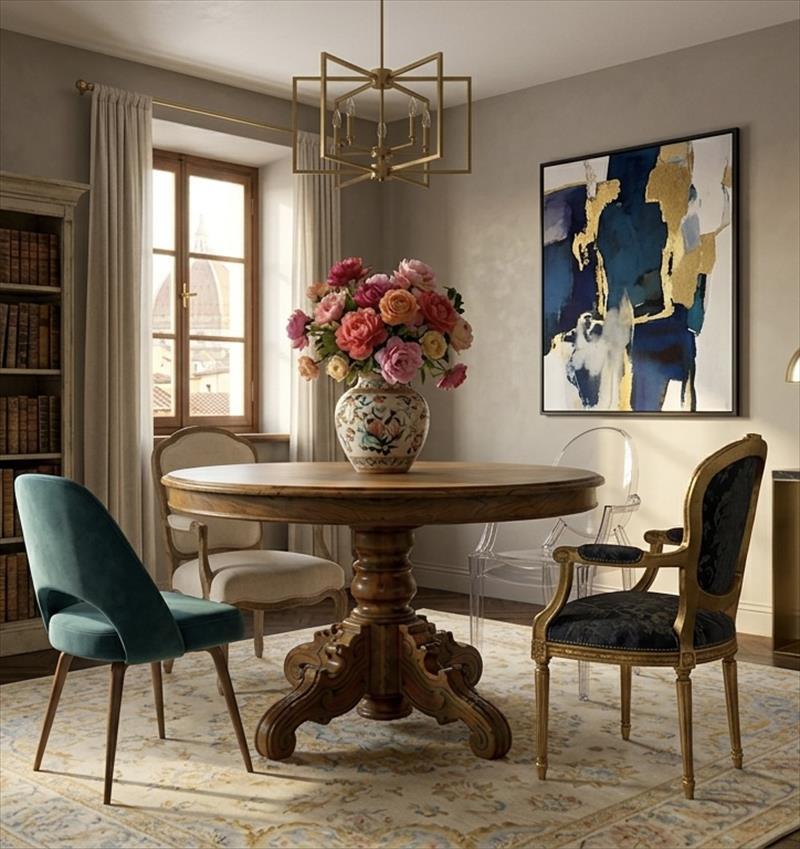 Oval Walnut Dining Table – Compact Closed, Impressive Open