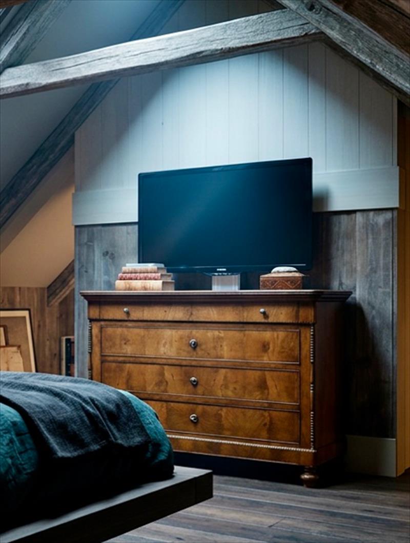 Cappuccino dresser with TV lift 