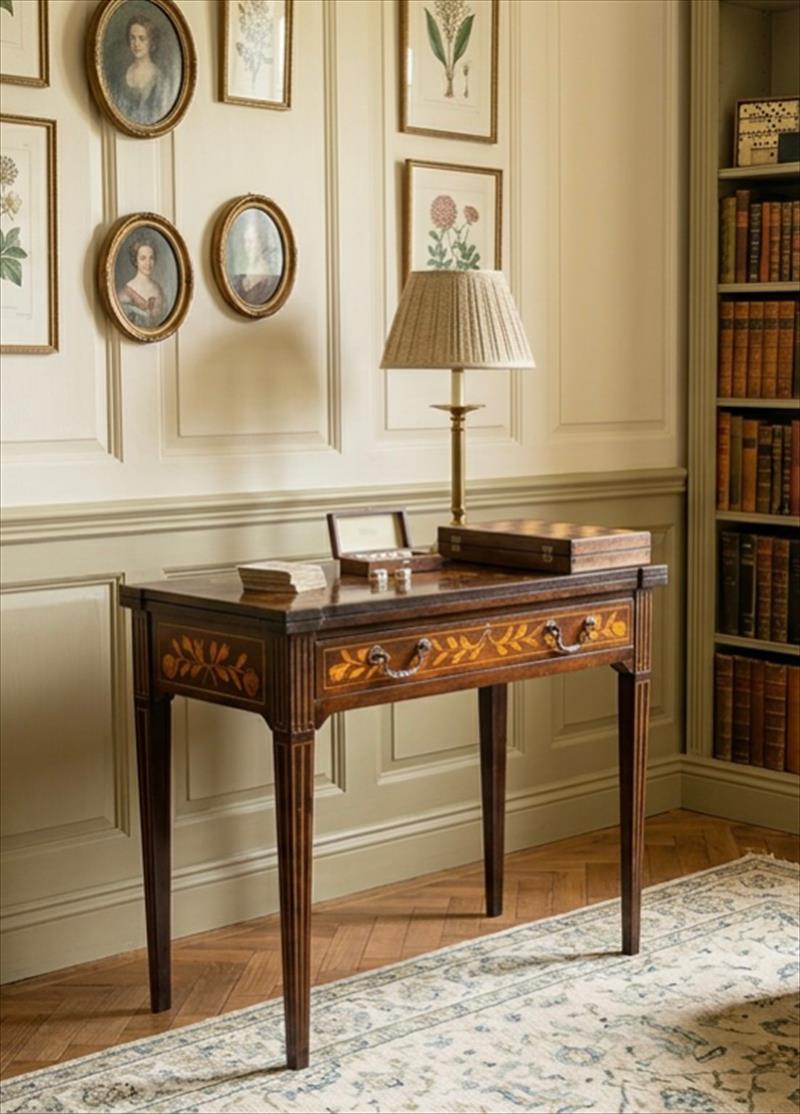 Neoclassical games table, a full hand of elegance