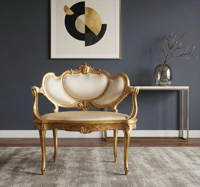 A boudoir chair of Rococo elegance