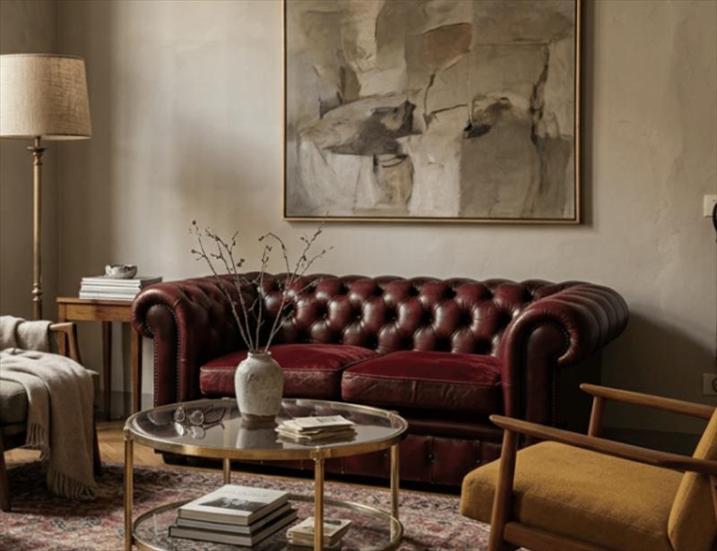A Distillation of English Elegance – 1930s Red Chesterfield