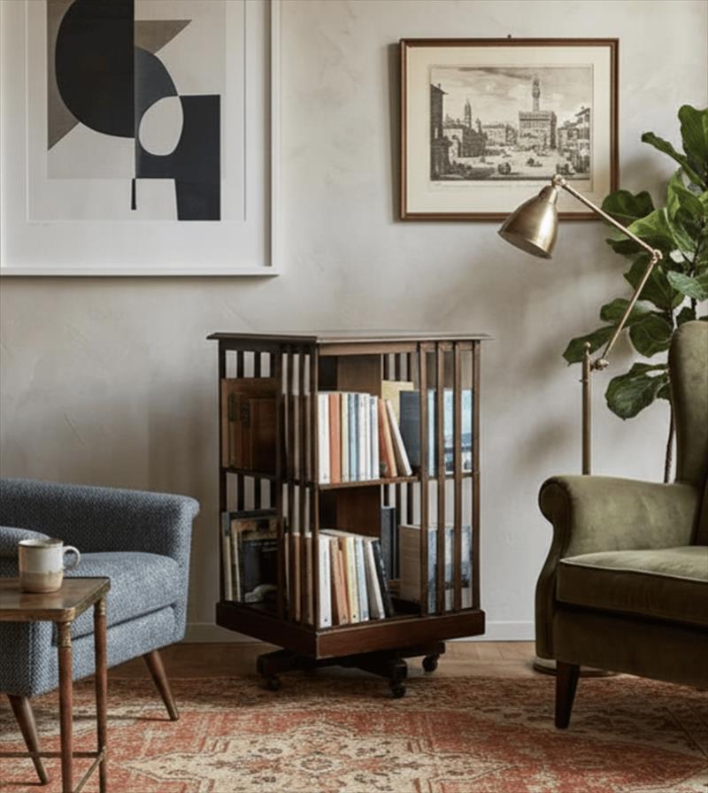 Armchair Revolving Bookcase – England, Late 19th Century