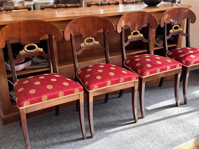 Four early 19th-century chairs, Neoclassical elegance