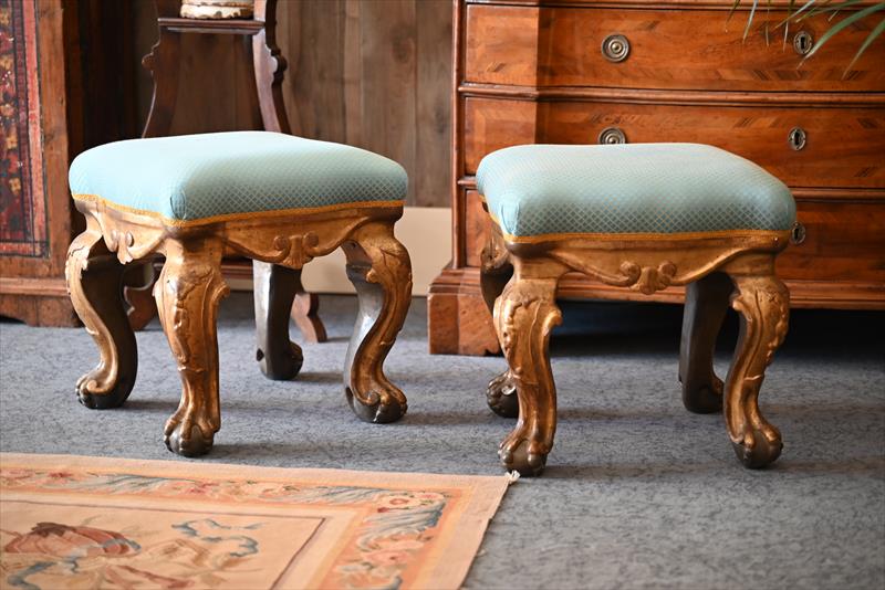 Pair of Marche Stools – Small but Strong in Presence