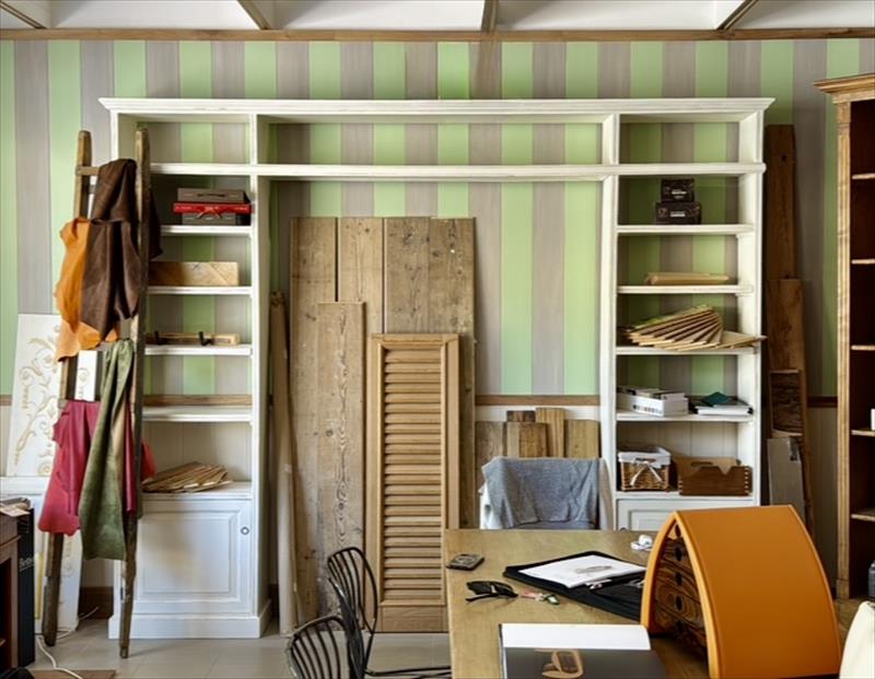 19th-Century Bridge Bookcase from an Old Umbrian Hardware Store